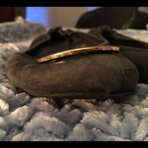 Tory Burch Reva Flats - Black/Gold - Size 10 - Picture 5 of 7